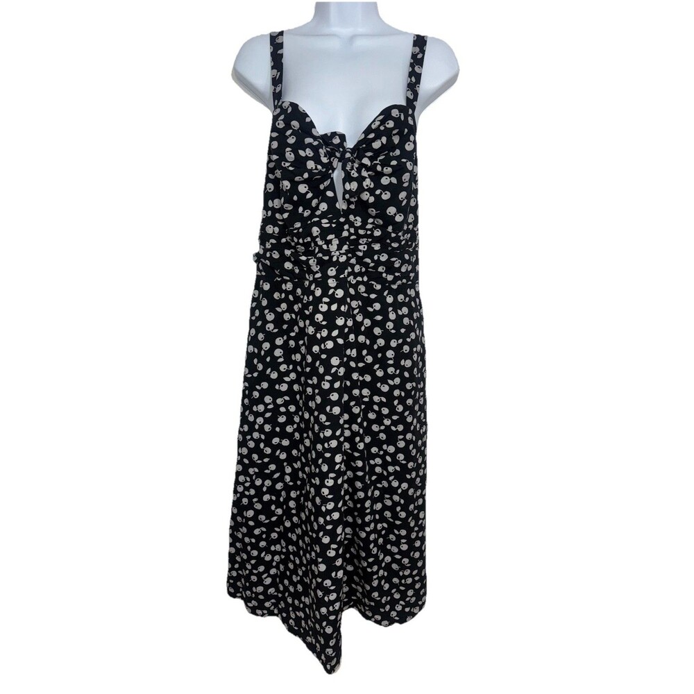 Maeve Anthropologie Cecilia Pettersson Tie-Front Midi Dress Cherry Women 16W